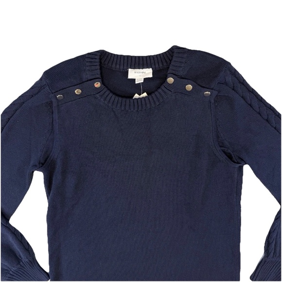 Seraphine Women Size S Bell Sleeve Detail Nursing Top Sweater Navy Blue NWT$95 - Picture 7 of 16
